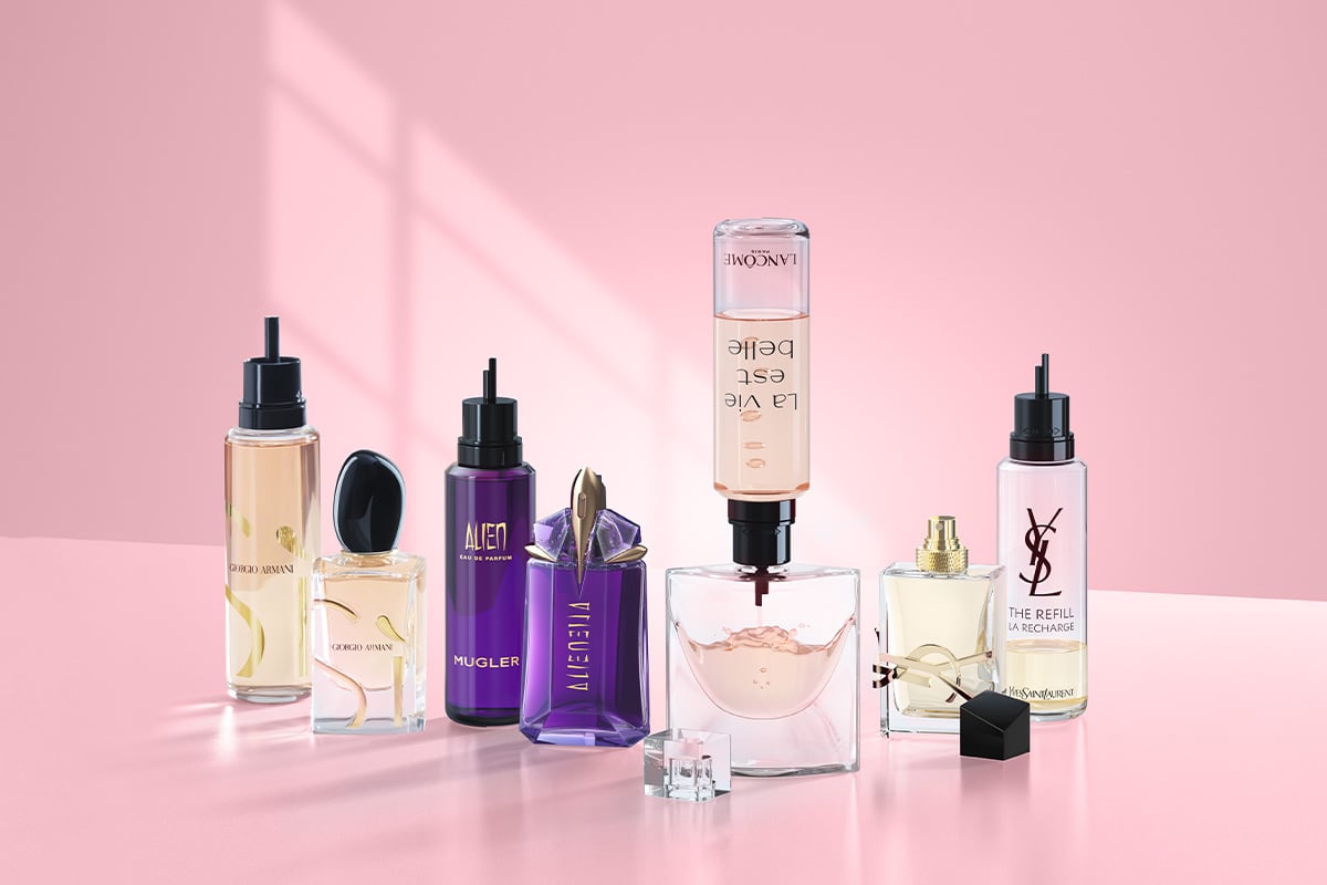 Påfyllbare parfymer | Refill dufter fra Lancôme, YSL, Armani & Mugler – VITA