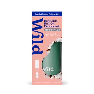 Wild Roll On Antiperspirant Aqua Fresh Cotton Starter Pack