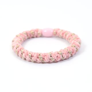 I Love Beauty Hårstrikk Pink/Gold Velvet