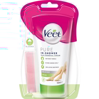 Veet Pure In-Shower Hair Removal Cream Legs&Body Dry Skin