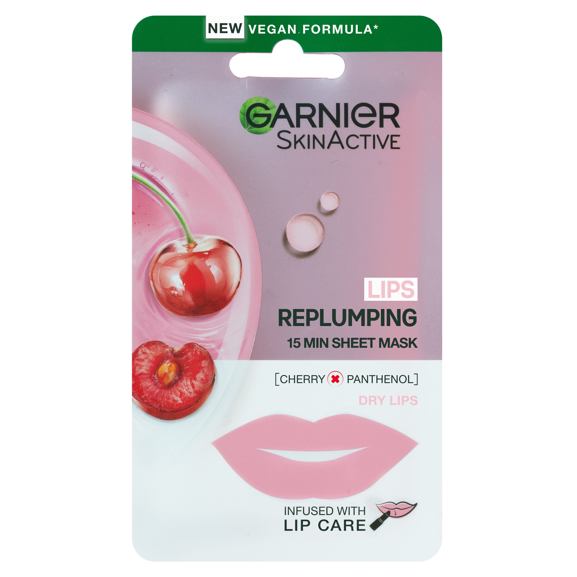 Garnier Skin Activ Lips Replumping 15 min Sheet Mask Cherry Vita.no