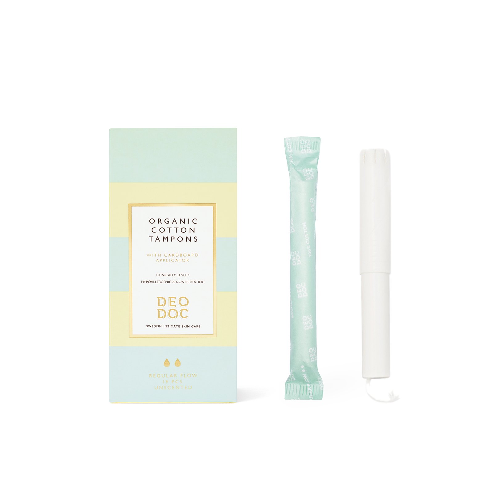 DeoDoc 100 Cotton Tampons with Applicator Regular Vita.no