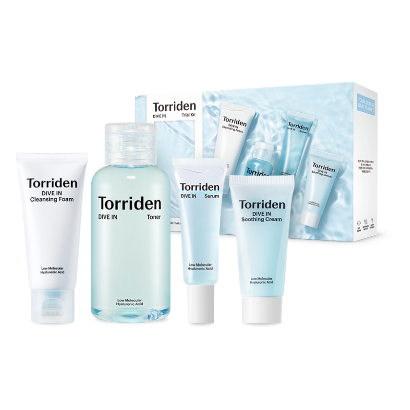 Torriden DIVE IN 新品4点セット Torriden DIVE-IN Trial Kit – Kompakt hudpleiesett | Vita.no